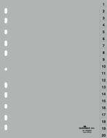 Durable 6522 Register DIN A4 1-20 Polypropyleen Grijs 20 tabbladen Bedrukte tabs 652210