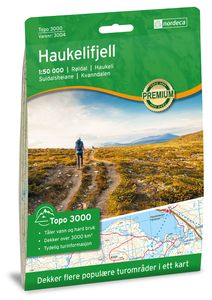 Wandelkaart 3004 Topo 3000 Haukelifjell | Nordeca