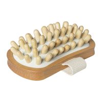 Massage borstel - rubber/hout - 13x7x4 cm - thumbnail