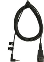 Jabra QD naar 2,5 mm jack plug headset spiraalkabel, 2 meter lang