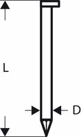 Bosch Accessoires D-kopstripnagel SN34DK 65 2,8 mm, 65 mm, blank, glad 3000st - 2608200001 - thumbnail