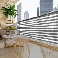 Balkon Privacy Scherm Grijs-Wit afm. 1x10m - thumbnail