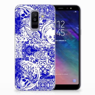 Silicone Back Case Samsung Galaxy A6 Plus (2018) Angel Skull Blauw