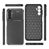 Samsung Galaxy A24 4G Beetle Koolstofvezel TPU Hoesje - Zwart