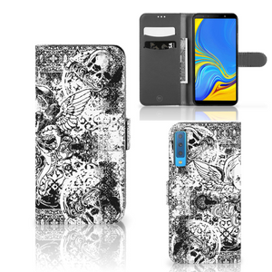 Telefoonhoesje met Naam Samsung Galaxy A7 (2018) Skulls Angel