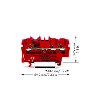 WAGO 2002-1303 Doorgangsklem 5.20 mm Spanveer Rood 100 stuk(s)