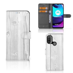 Motorola Moto E20 | E30 | E40 Book Style Case White Wood