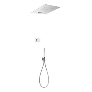 Regendouche set electronisch Tres Shower technology | Inbouw | Thermostaatkraan | 3-weg | Vierkant | Chroom