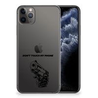 Apple iPhone 11 Pro Max Silicone-hoesje Gun Don't Touch My Phone