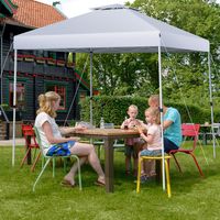 3 x 3 m Pop-Up Paviljoen Tuinpaviljoen met Dubbel Geventileerd Dak en Draagtas op Wieltjes UV-Bescherming 50+ Tuintent (Zilverwit)