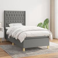 Boxspring met matras stof donkergrijs 90x190 cm SKU: V3132194 - thumbnail