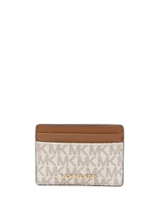 Michael Kors porte-cartes en cuir à plaque logo - Marron