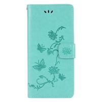 Shop4 - Samsung Galaxy A02s Hoesje - Wallet Case Vlinder Patroon Groen