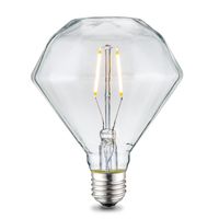 Edison Vintage LED filament lichtbron Diamond - Helder - D95 11.2/11.2/13.8cm - geschikt voor E27 fitting - 2W 160lm 2700K - warm wit licht