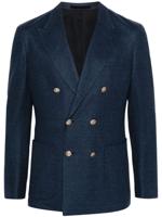 Eleventy Piqué blazer met dubbele rij knopen - Blauw