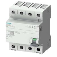 Siemens Differentiële schakelaar, 4-polig, type B, met korte vertraging, ingang: 25 A, 30 mA, een AC: 400 V
