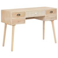 vidaXL Bureau met 5 lades 114x40x75,5 cm massief grenenhout