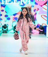 Waterproof Softshell Overall Comfy Unicorns And Rainbows Pink Jumpsuit - thumbnail