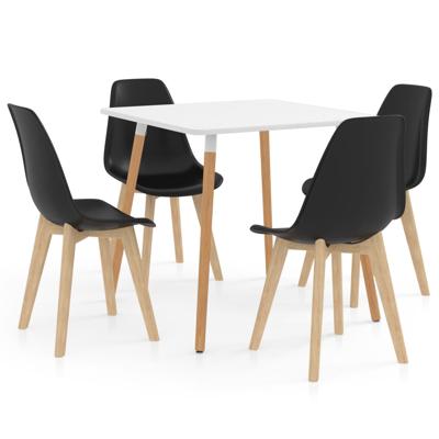 vidaXL 5-delige Eethoek zwart