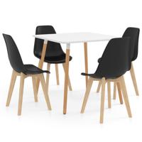 vidaXL 5-delige Eethoek zwart