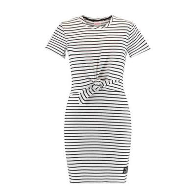 CoolCat Junior gestreepte jurk wit/zwart