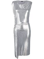 Rabanne robe mi-longue drapée - Argent