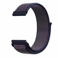 By Qubix - Compatible met Garmin Forerunner 55/245 / 645 - Sport Loop nylon bandje - Navy/donkerpaars gemêleerd - Compatible Garmin bandje - Bandbreedte: 20mm