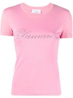 Blumarine t-shirt en coton à logo strassé - Rose