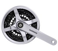 Shimano Crankstel 6/7/8 speed Tourney FC-TY501 met 170mm crankarm 42 x 34 x 24T met kettingscherm zilver - thumbnail