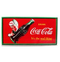 Coca-Cola - It&apos;s The Real Thing Emaille Bord - 41 x 21 cm - thumbnail