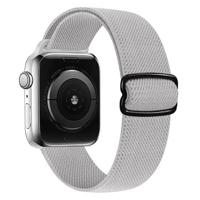 By Qubix - Solo Loop Nylon bandje - Grijs - Compatible met Apple Watch 38mm / 40mm / 41mm / 42mm - Compatible Apple watch bandjes