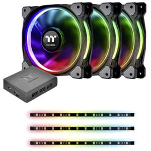 Thermaltake Riing Plus 12 RGB Kit PC-ventilator Zwart, RGB (b x h x d) 120 x 120 x 25 mm Incl. LED-verlichting