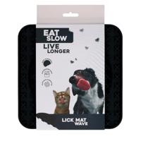 Eat Slow Live Longer Lekmat Golf - 20 x 20 cm - Anti-snuffelmat - Slow Feeder - snuffelmat - 100% siliconen - vaatwasmachinebestendig - Voor hond of kat - grijs