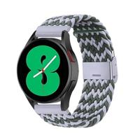 By Qubix - Compatible met Garmin Forerunner 55/245 / 645 - Braided nylon bandje - Groen/grijs - Compatible Garmin bandje - Bandbreedte: 20mm