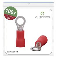 Quadrios 22C441 Ringkabelschoen Dwarsdoorsnede (max.): 1.5 mm² Gat diameter: 4.3 mm Deels geïsoleerd Rood 1 set(s)