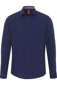 Pure Slim Fit Overhemd marine, Effen