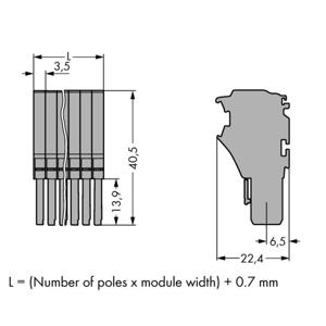 WAGO 2020-106 Connector, female Grijs 25 stuk(s)