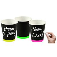 Neon gekleurde bekertjes 6x stuks   -