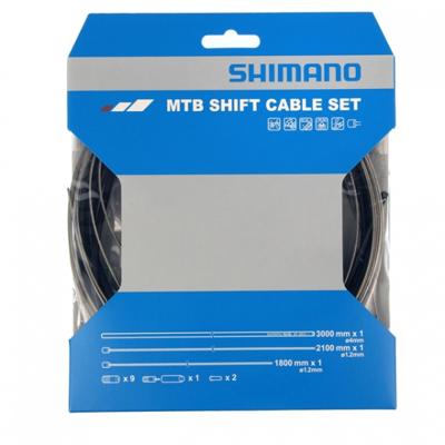 Shimano versnellingskabelset 3000 mm MTB zwart 4-delig Shimano versnellingskabelset 3000 mm MTB zwart 4-delig