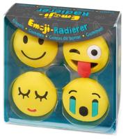 Moses gummen Emoticons 4 stuks 3 cm geel