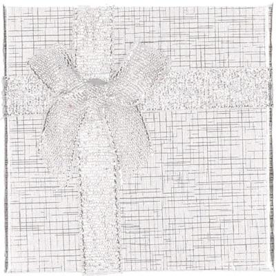 Sieradendoosje met strik - zilver - 9 x 9 cm - cadeaudoosjes - verpakking Sieradendoosje met strik - zilver - 9 x 9 cm - cadeaudoosjes - verpakking