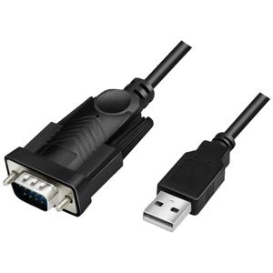 LogiLink Serieel Adapter [1x USB-A 2.0 stekker - 1x D-sub stekker 9-polig] 1.5 m Zwart