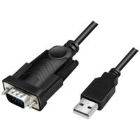 LogiLink Serieel Adapter [1x USB-A 2.0 stekker - 1x D-sub stekker 9-polig] 1.5 m Zwart - thumbnail