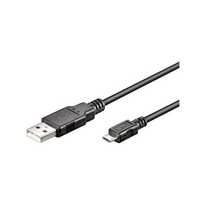 Goobay 93921 USB A naar Micro USB B kabel 5 m/telefoonkabel 480 Mbits/oplaadkabel USB 2.0 naar Micro USB type B stekker adapterkabel/koperen geleider/zwart / 5 meter
