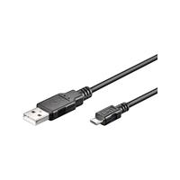 Goobay 93921 USB A naar Micro USB B kabel 5 m/telefoonkabel 480 Mbits/oplaadkabel USB 2.0 naar Micro USB type B stekker adapterkabel/koperen geleider/zwart / 5 meter