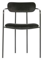 WOOOD Eetkamerstoel 'Ivy' Velvet, kleur Zwart