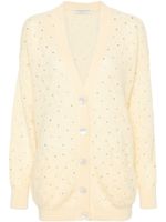 Alessandra Rich cardigan à détails de strass - Jaune