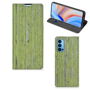 OPPO Reno4 Pro 5G Book Wallet Case Green Wood