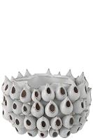 J-Line Bloempot Anemone Laag Keramiek Blauw