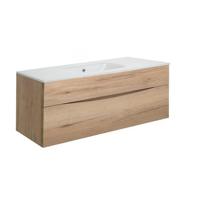 Crosswater Glide II Badmeubelset - 100x45x52cm - 2 lades - greeploos - wastafell ice white - windsor oak SW487192 SW487193